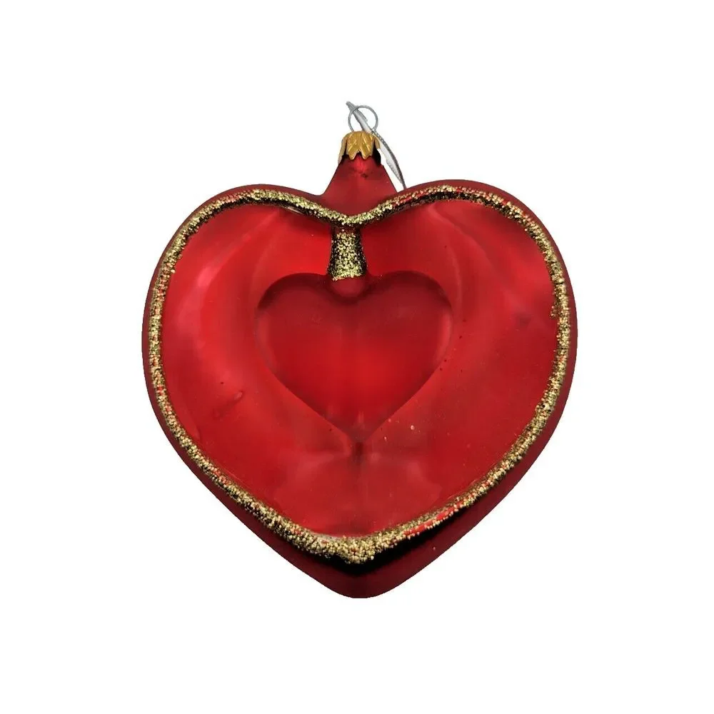 Kurt Adler Double‎ Heart Glass Ornament